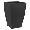 Tusco Products Modern Planter, Tall Square, Black – 12” x 19”