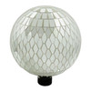 Very Cool Stuff Mosaic Glass Gazing Globe with Hanging Chain, Silver Mirror Tile, 10in