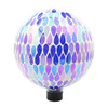 Very Cool Stuff Mosaic Glass Gazing Globe with Hanging Chain, Iridescent Teardrop Tile, 10in