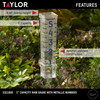 Taylor Plastic, Easy-To-Read Outdoor Rain Gauge, Clear, 5" Rain Capacity, 8.5"H