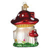Old World Christmas Blown Glass Ornament for Christmas Tree, Mushroom House