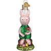 Old World Christmas Blown Glass Ornament for Christmas Tree, Piglet