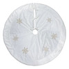 Old World Christmas Ivory Embroidered Christmas Tree Skirt, Snowflakes with Faux Fur Trim, 48in