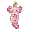 Old World Christmas Blown Glass Ornament for Christmas Tree, Axolotl with Candy Cane
