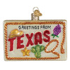 Old World Christmas Blown Glass Ornament for Christmas Tree, Texas Postcard