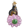 Old World Christmas Blown Glass Ornament for Christmas Tree, Monarch Butterfly on Flower