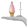 Old World Christmas Blown Glass Ornament for Christmas Tree, Strawberry Swirl Soft Serve