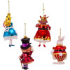 Kurt Adler Noble Gems Glass Ornaments for Christmas Tree, Alice In Wonderland (4-Piece Box Set)