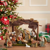 Kurt Adler Figurine Table Piece, Nativity Set with Stable (Set of 12)