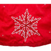 Kurt Adler Christmas Tree Skirt with Embroidered and Pleated Border, Red, 60in