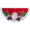 Kurt Adler Christmas Tree Skirt with Santa Design, Red, 48in