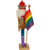 Kurt Adler Wooden Nutcrackers, Gay Pride Nutcracker with Colorful Pride Flag, 12"