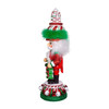 Kurt Adler Hollywood Wooden Nutcracker Collection, Red, White & Green Candy Tower Hat, 15"
