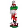Kurt Adler Hollywood Wooden Nutcracker Collection, Red, White & Green Candy Tower Hat, 15"