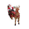 Kurt Adler Fabriche Christmas Figurine, Santa with Sleigh & Reindeer, 10in