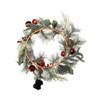 Kurt Adler Unlit Christmas Wreath, Silver Pinecone and Red Ornaments, 22in