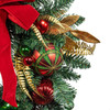 Kurt Adler Unlit Christmas Wreath, Gold, Red, and Green Ribbon, 24in