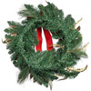 Kurt Adler Unlit Christmas Wreath, Gold, Red, and Green Ribbon, 24in