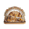 Kurt Adler Battery-Operated Lighted LED Wooden Village House With Ice Skiers Table Piece, 18"