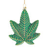 Kurt Adler Glass Ornament for Christmas Tree, Cannabis Leaf