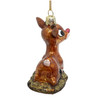 Kurt Adler Glass Ornament for Christmas Tree, Rudolph The Red Nose Reindeer Baby Rudolph, 3"