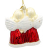 Kurt Adler Noble Gems Glass Ornament for Christmas Tree, Angels with Bag of Gifts, 4"