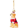 Kurt Adler Noble Gems Glass Ornament for Christmas Tree, Yellow Labrador Retriever in Santa Suit, 3.5"