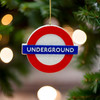 Kurt Adler Resin Ornament for Christmas Tree, London Underground Roundel, 3.6"