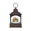 Kurt Adler Battery Operated LED Santa Lantern with Twirling Snow Motion, 9"
