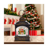 Kurt Adler Battery Operated LED Santa Lantern with Twirling Snow Motion, 9"