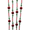 Kurt Adler Christmas Candy Beaded Garland, Red and Green, 8ft