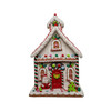 Kurt Adler Battery Operated LED Gingerbread House With Santa Table Piece, 13"