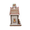Kurt Adler Battery Operated LED Gingerbread House With Santa Table Piece, 13"