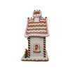 Kurt Adler Battery Operated LED Gingerbread House With Santa Table Piece, 13"