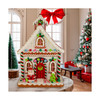 Kurt Adler Battery Operated LED Gingerbread House With Santa Table Piece, 13"