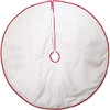 Kurt Adler Christmas Tree Skirt with Embroidered Tree Pattern Design, White, 50in