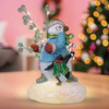 Old World Christmas Resin Lighted Holiday Figurine, Snowgal & Penguin, 8.75in
