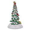 Old World Christmas Lighted Resin Holiday Tabletop Figurine with Timer, Critter Tree, 7.5"