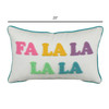 Old World Christmas Rectangular Decorative Holiday Pillow, Fa La La La La, 20in