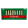 Kurt Adler Indoor UL 10-Light Clip-On White Candles Light Set, 9ft