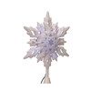 Kurt Adler Glitter LED Christmas Snowflake Treetop, Cool White, 10in