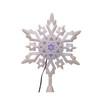 Kurt Adler Glitter LED Christmas Snowflake Treetop, Cool White, 10in