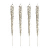 Kurt Adler Glass Ornaments for Christmas Tree, Icicles with Silver Glitter, 7in (Pack of 4)