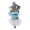 Kurt Adler Wooden Ornament for Christmas Tree, Alice & Friends Tea Party Hat