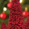 Old World Christmas Plastic Tabletop Holiday Berry Tree Set, Red (3 Assorted Sizes)