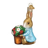 Old World Christmas Blown Glass Ornament for Christmas Tree, Peter Rabbit With Flower Pot
