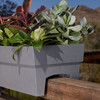Bloem Indoor/Outdoor Recycled Plastic Finley Deck Rail Rectangle Planter Box, Fits Rail Sizes 3"-6", 7.5 Gallon Capacity