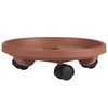 Bloem Round Plastic Plant Caddie with Saucer Tray and Wheels