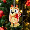 Kurt Adler Plastic Ornament for Christmas Tree, Bluey Bingo with Candy Cane