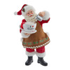 Kurt Adler Fabriche Christmas Figurine, Santa with Oversized Coffee Cup & Creamer, 10.5in